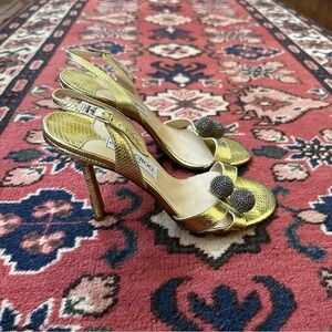 Jimmy Choo Gold Strappy Heels